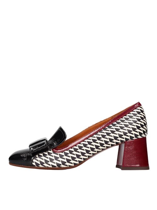 VYLANO model décolleté in leather with geometric pattern CHIE MIHARA | VYLANOBIANCO-MARRONE